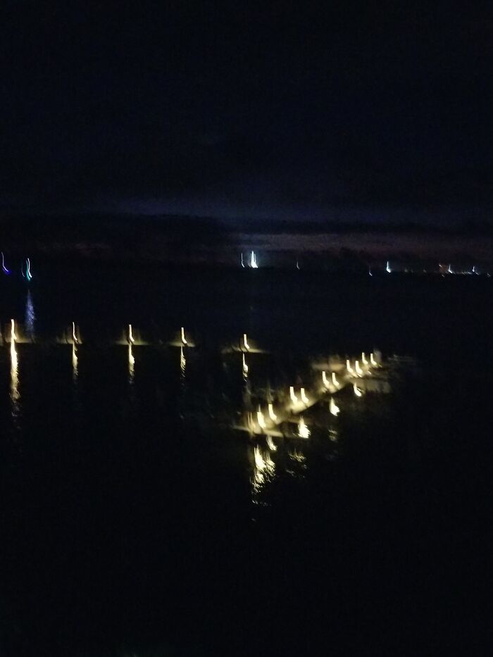 Intercoastal Waterway In Titusville Fl With Artemis In The Background. Just Before Sunrise