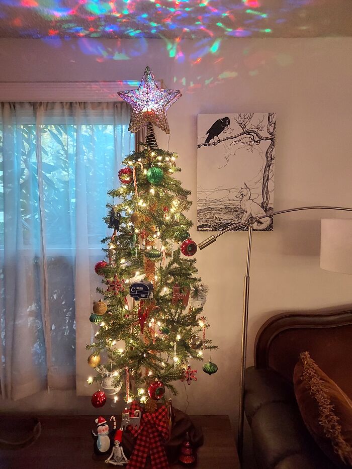 Decided To Get An Easy Set Up Fake Tree....this Is The First Of Many Years With Her