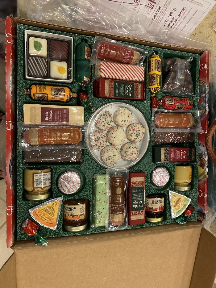 It Has Cheese And Chocolate Plus Some Kind Of Meat