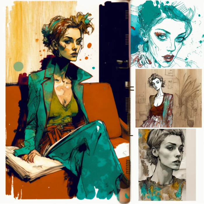 Multi Panel Comic Book Page