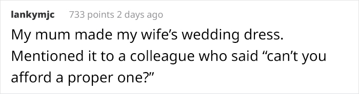 Screenshot of an online comment illustrating ridiculous things privileged people said, showing disconnection from reality.