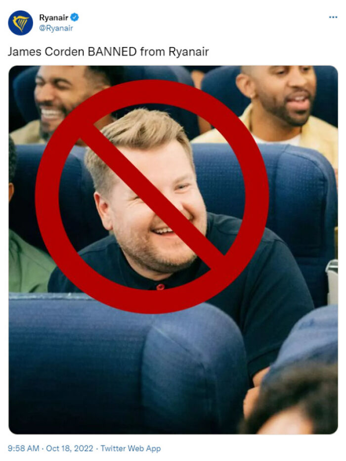 Ryanair: James Corden Banned From Ryanair