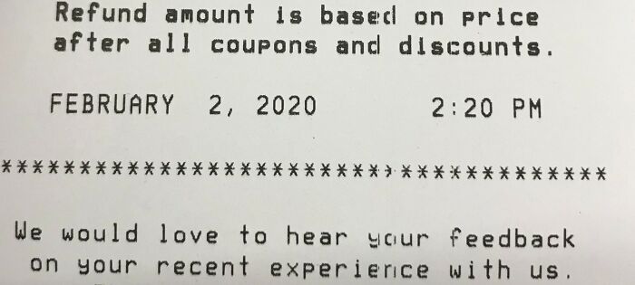 My Receipt Today Was For 02/02/2020 02:20