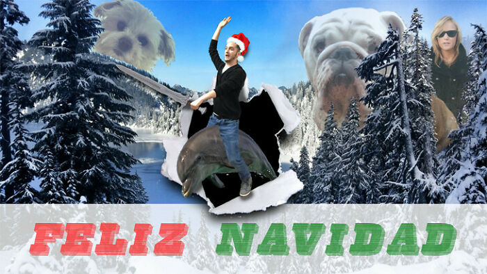 My Girlfriend Asked Me To Make A Christmas Card To Send To Friends And Family. Here's The Final Product