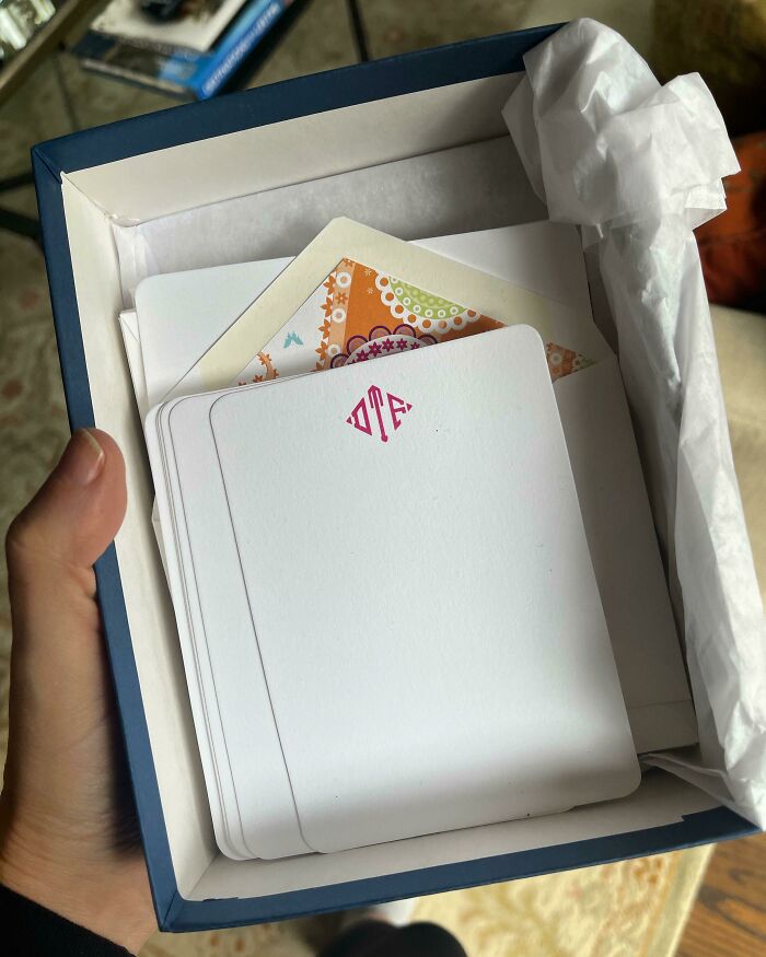 My Initials Are DT, Husband's Is FT. My Poor, Sweet Dad Gave Us This Stationary For Christmas