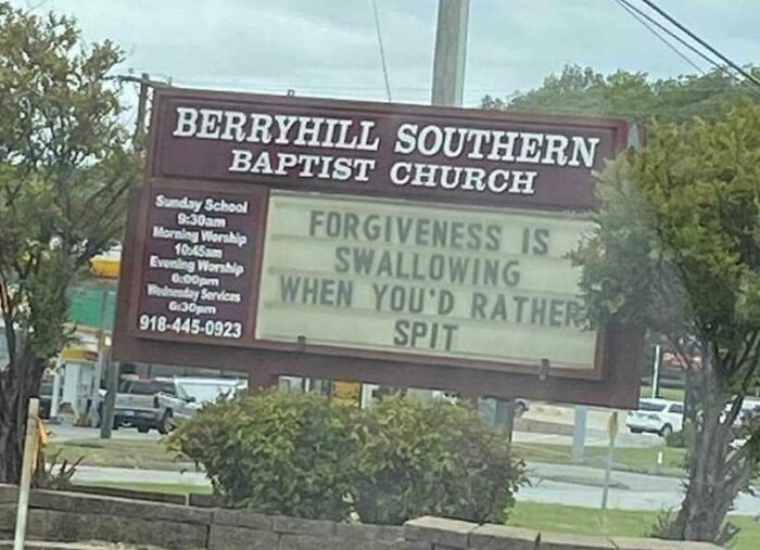 This Sign That Declares Once And For All That You Should Swallow, Not Spit