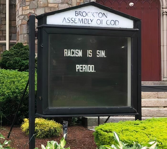Funny church sign about racism is sin
