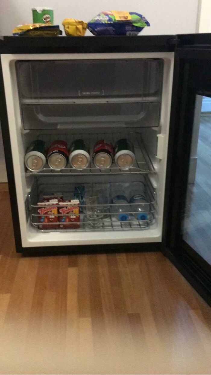 My Mother-In-Law Just Bought A Minibar And Sent Me This Picture With The Caption “Now During Quarantine I Just Close The Door And Pretend I’m In A Hotel Room”