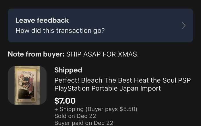 “Ship Asap For Xmas”