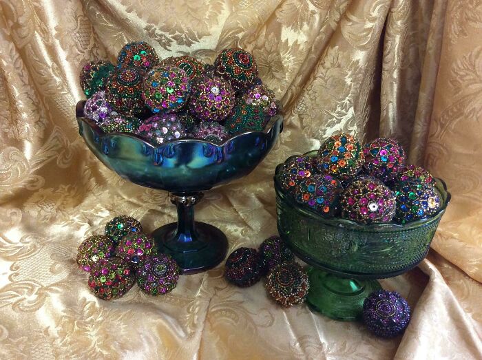 Christmas Tree Ornaments I Beaded A Few Years Ago. I Keep Some Out All Year Long