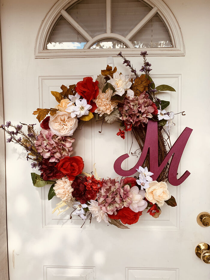 Working On Monogrammed Wreaths As Christmas Presents, The First Of A Bunch