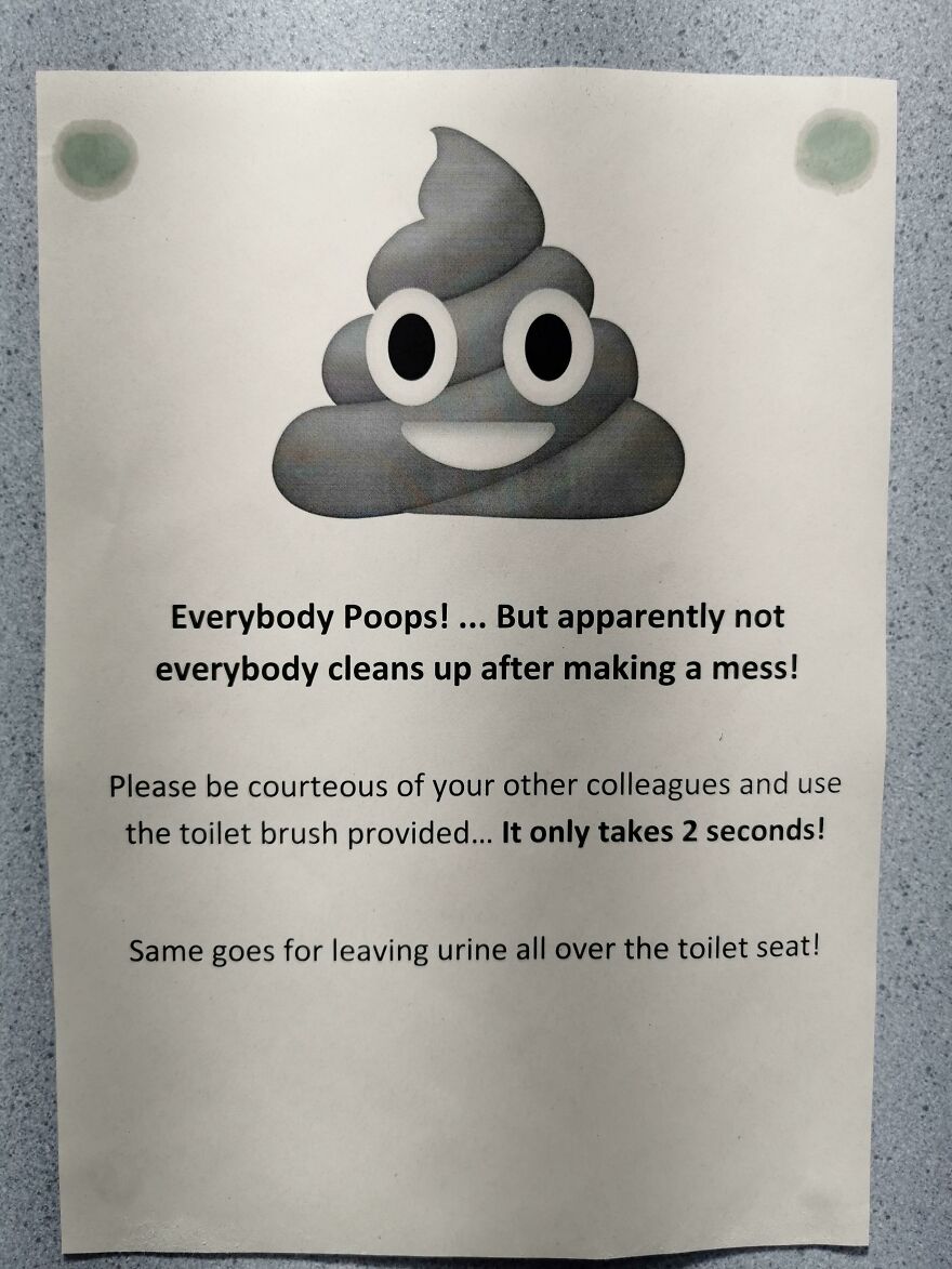 Clean Toilet Seat With Shitty Toilet Brush After Use Please....nhs At Its Best