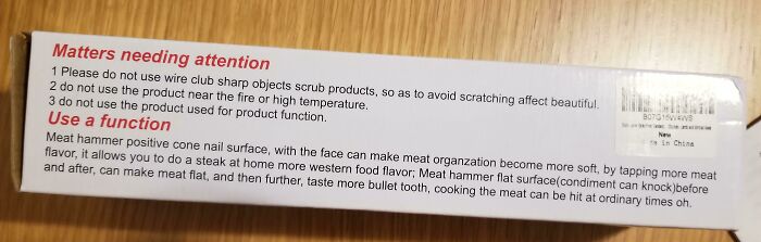 Instruction label with confusing wording causing hilarious mishaps from people failing to understand instructions properly.