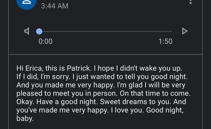 Adorable Message From A Wrong Number. Erica, You've Made Patrick Very Happy