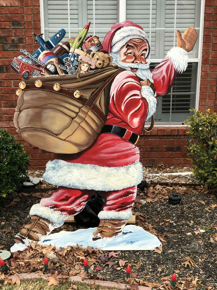 Waving Santa Plywood DIY Yard Decoration