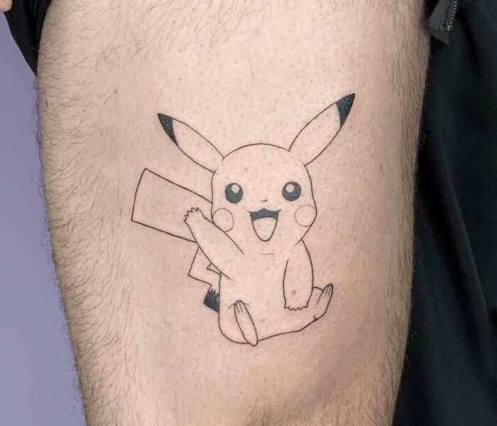 Tattoo of a popular cartoon character from an animated show.