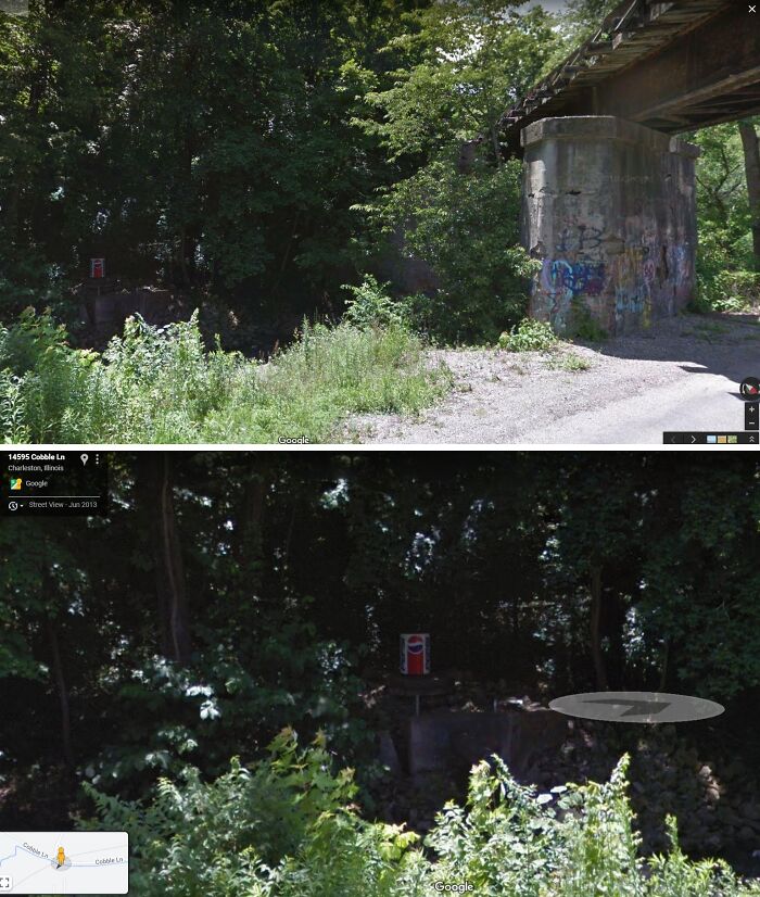 Giant Pepsi In The Woods