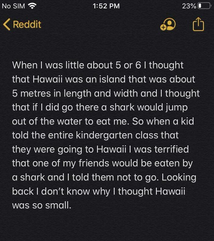 “ I Don’t Want You To Be Eaten By A Shark”