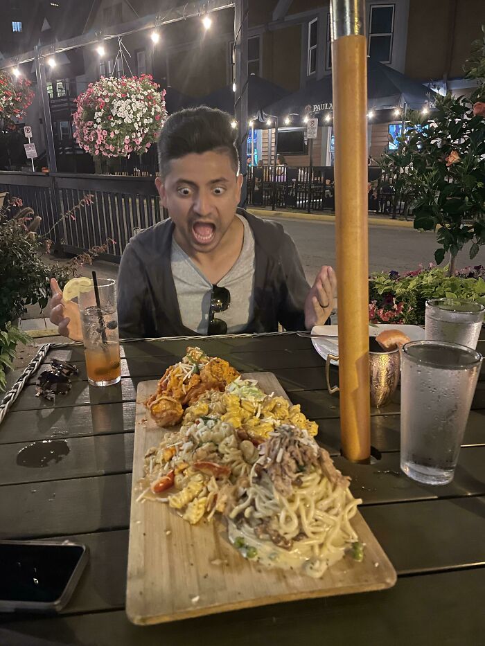 Pasta Flight All Thrown Onto A Slab Of Wood