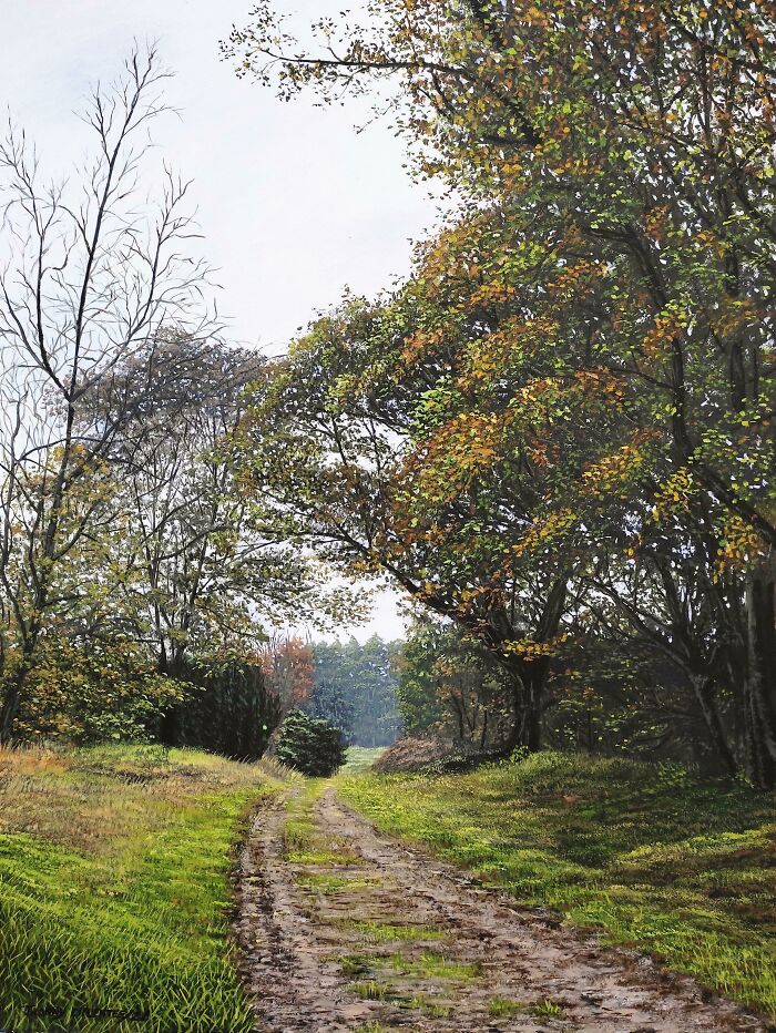 Hice este cuadro al óleo sobre un panel de madera