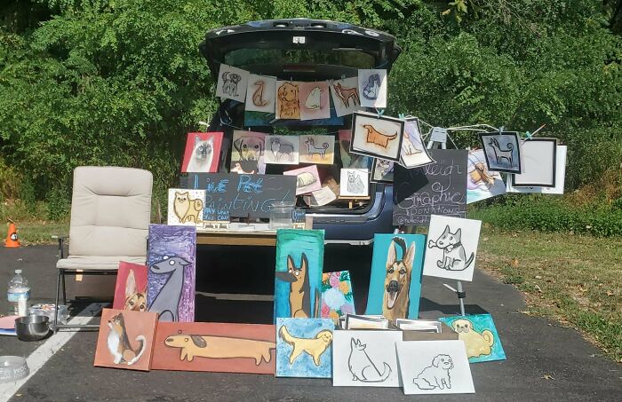 Por fin vendí mi primer cuadro en el mercado de granjeros hoy