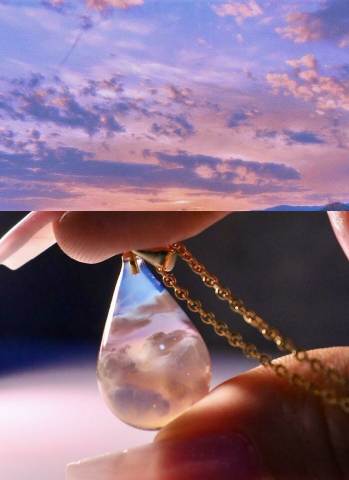 ¡He hecho un colgante de nube de atardecer!