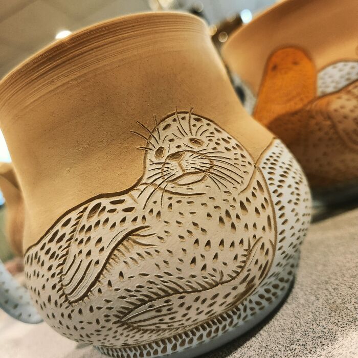 Trying To Beat The Heat With Some Arctic Animal Sgraffito!