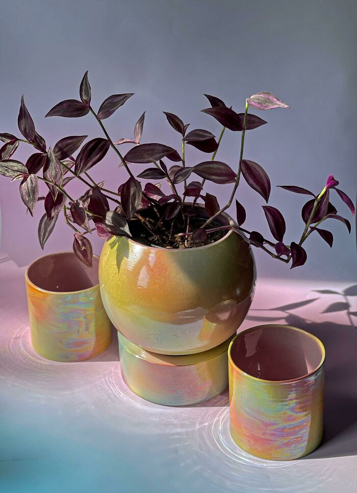 It’s So Hard To Get A Good Photo Of Iridescence But I Also Can’t Stop Making These Planters!