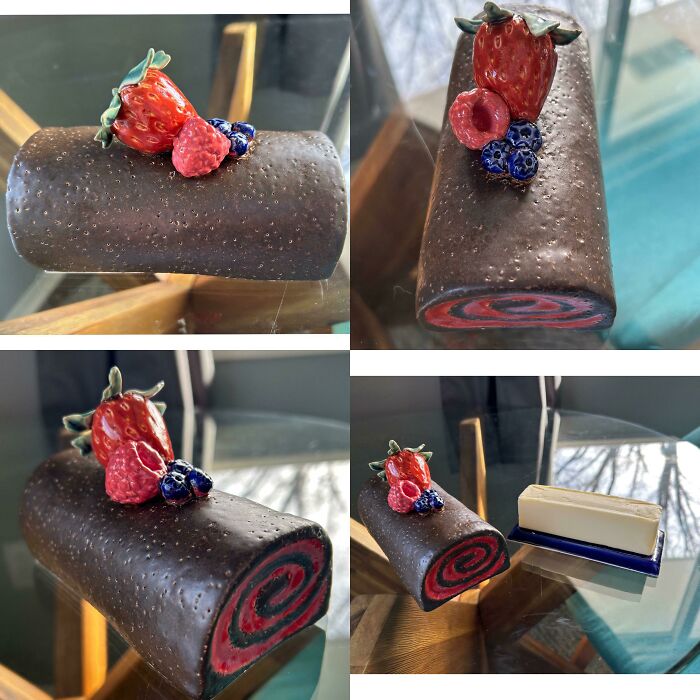 My Swiss Roll Butter Dish Back From The Kiln!