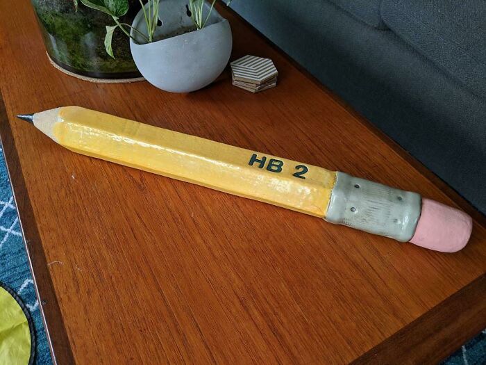 I Like Making Ridiculously Sized Things In My Ceramics Class. This Is My Ridiculously Sized Pencil From My Last Semester
