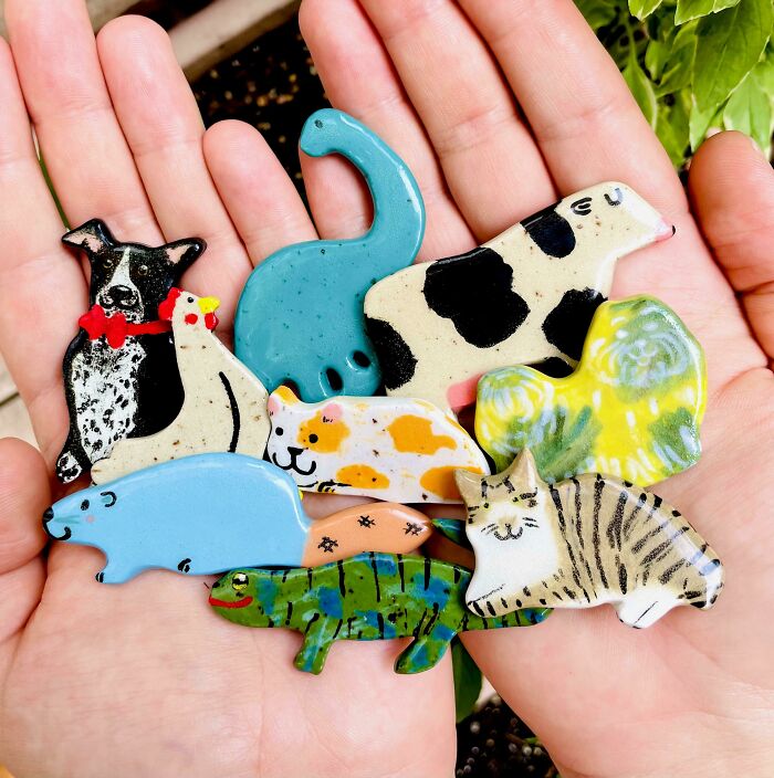 A Handful Of Colourful Ceramic Animals I Made!