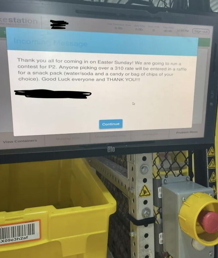 Amazon Employees Who Worked Over 10 Hours On Easter Sunday Were 'Lucky Enough' To Potentially Win A $2 Snack Pack