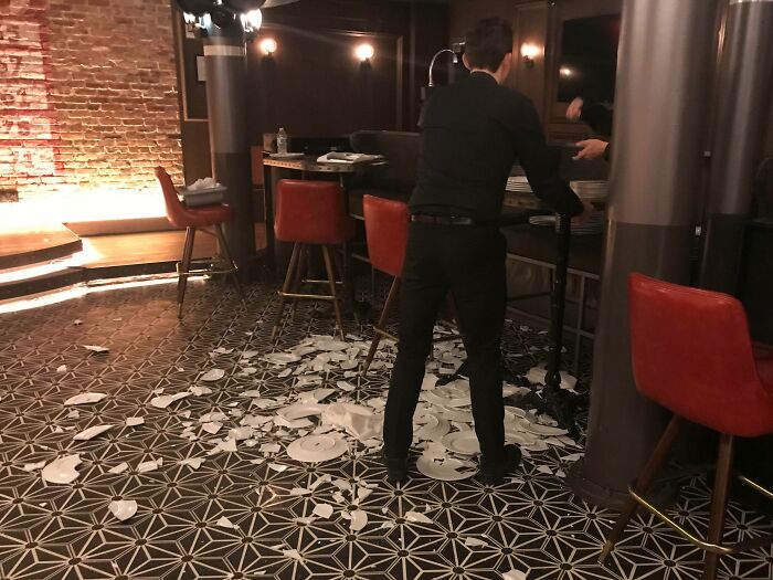 Coworker Accidentally Breaks 40+ Plates