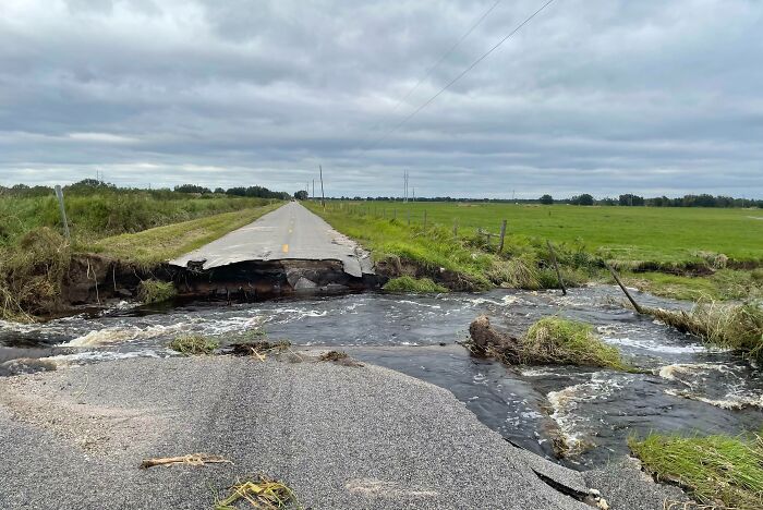 Stayed At Work For The Storm. This Is The Road I Take Home