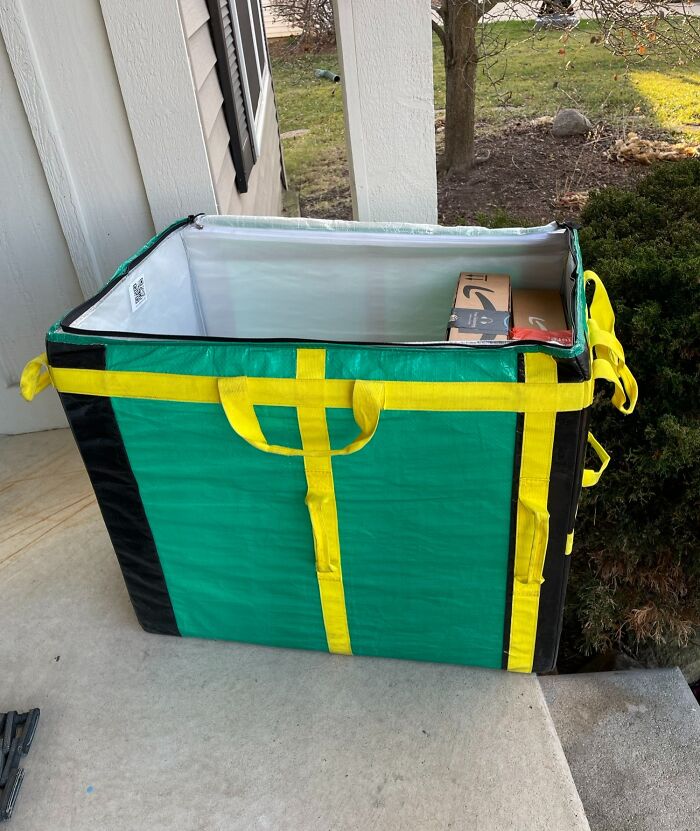 Amazon Driver Left This Big Tote With Our Packages In It On Our Porch