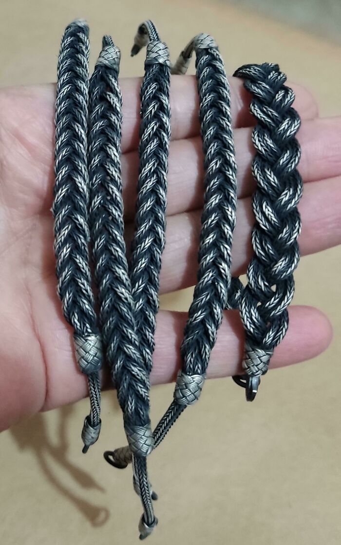 It Took Me Two Weeks To Knit These. I Used 999 Silver Wire. I Oxidized