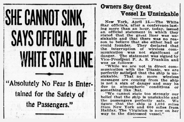 Why Worry, We're On An Unsinkable Ship