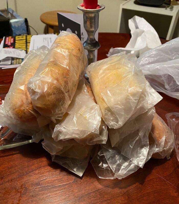 Asked For Some Extra Garlic Bread From A Local Italian Place