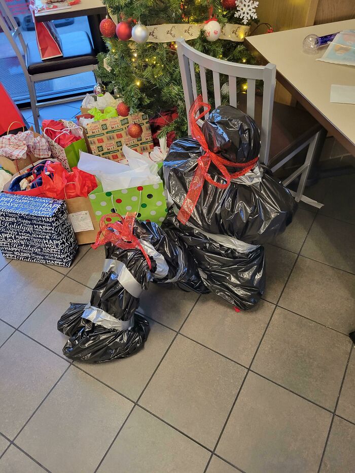 How One Of My Coworkers Wrapped His Secret Santa Gift