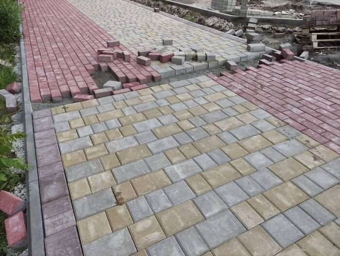 Two Teams Of Builders Building A Bike Lane "On The Right-Hand Side" (Mariupol, Ukraine)