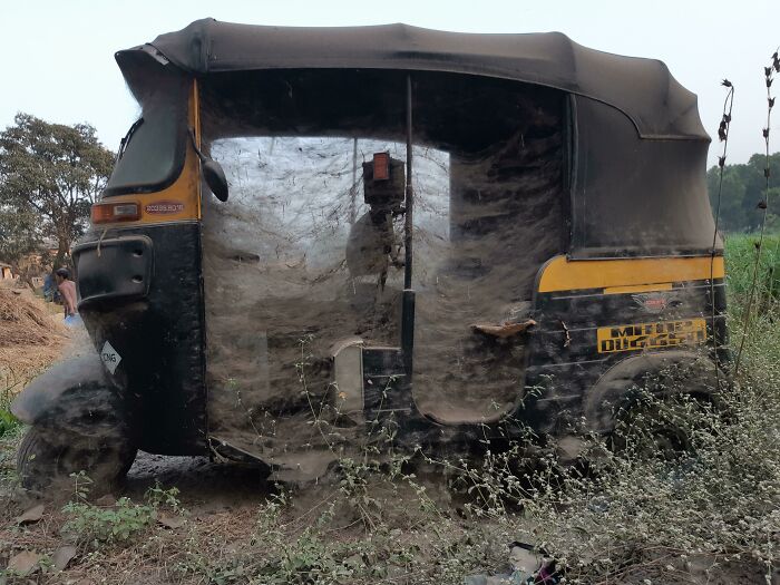 An Auto Rickshaw Abandoned In The Forest
