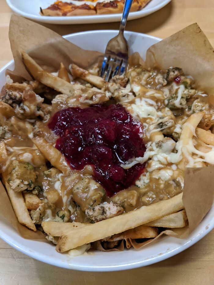 Christmas Dinner Poutine At Boston Pizza In Canada