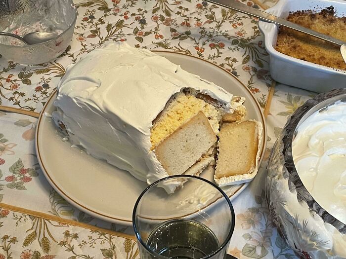 My Grandma Made This Disgusting Scrambled Egg Looking Lemon Cake After Christmas Dinner