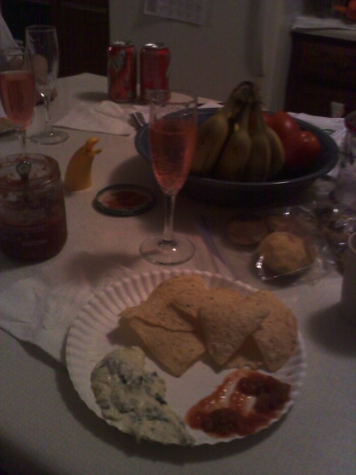 My Mom Wanted Us To Have A Special Dinner For Our Last Day Of Christmas Vacation So We Broke Out The Fancy Glasses