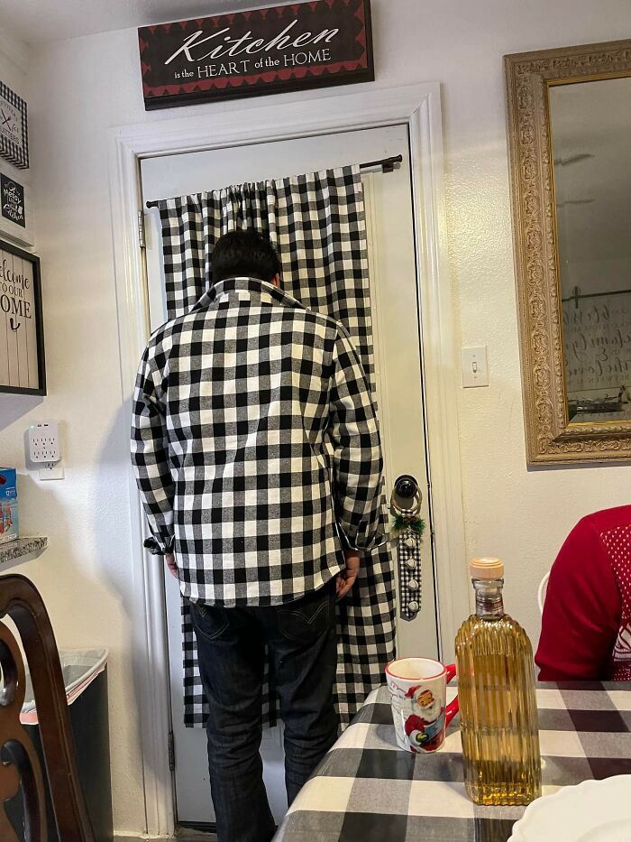 My Friend Matched The Drapes At The Christmas Party