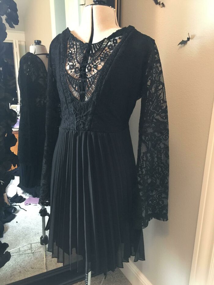 Made A Dress Out Of Other Old Dresses Saved From The Bins. Only Thread Is New. Recycling Is Fun