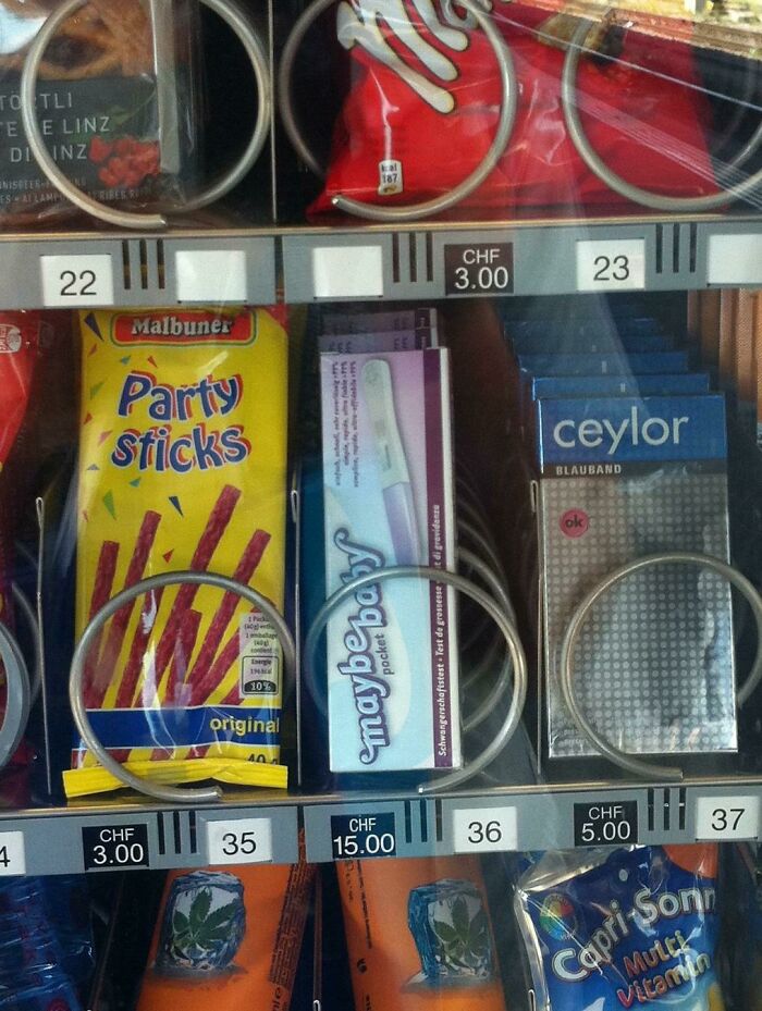 Vending Machines In Switzerland Sell Pregnancy Tests Called "Maybe Baby"