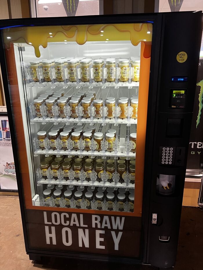 Gas Station Near Me Has Local Honey Vending Machine Outside