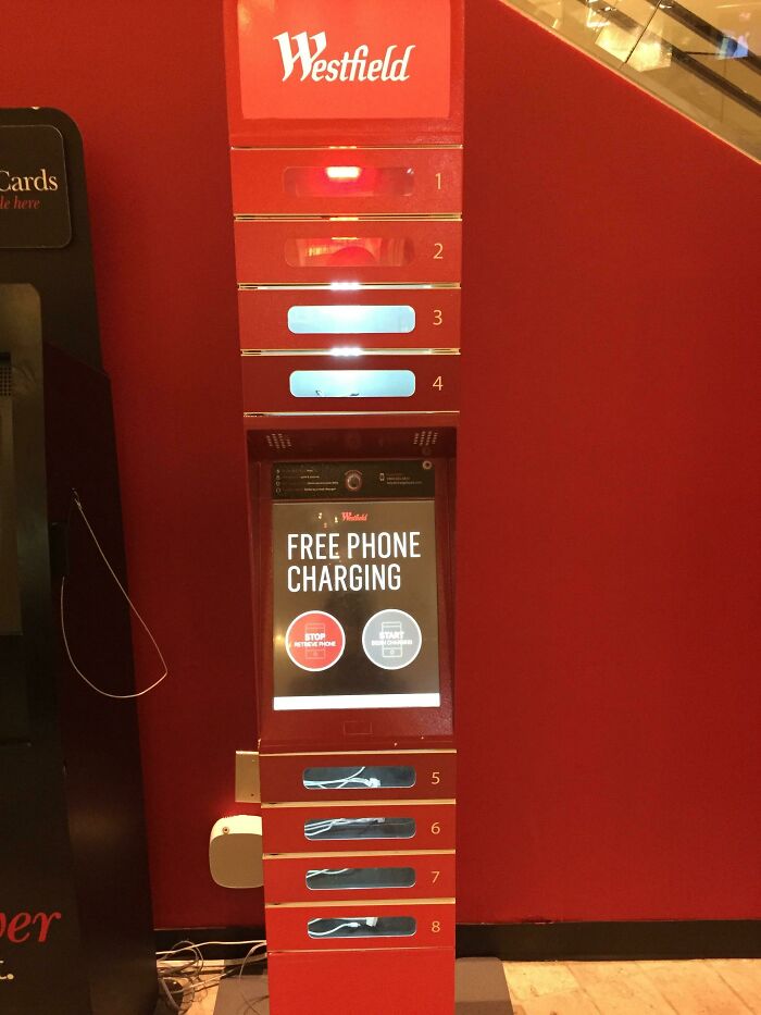 This Mall Has A Charging Station Where You Can Leave Your Phone There So You Can Shop