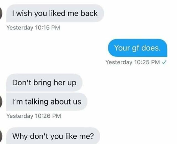 Text exchange showcasing a cringe pic with awkward and embarrassing replies.
